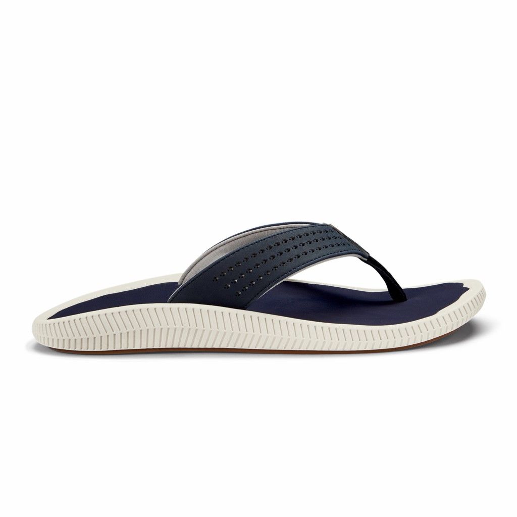 Olukai Men's Ulele Flip Flop - Blue Depth US198-604